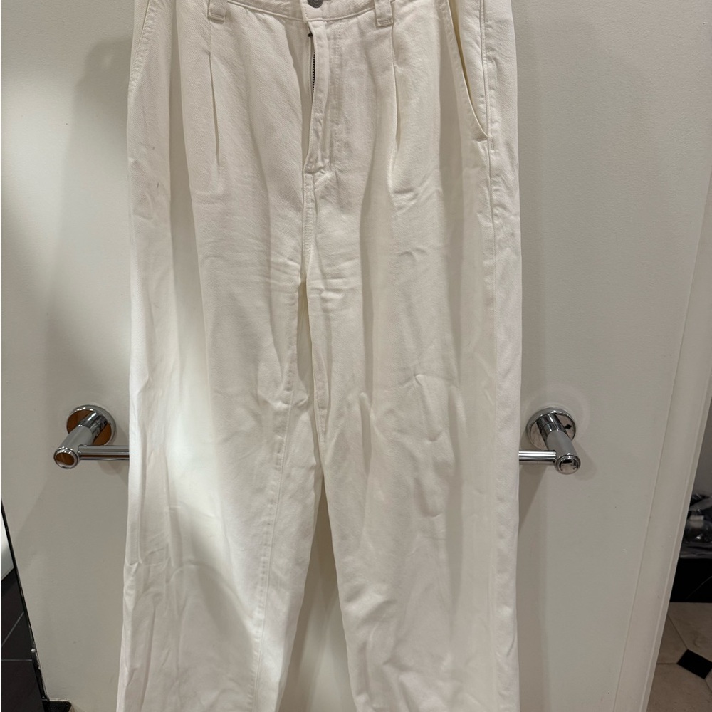 Madewell White Denim Trouser Pants